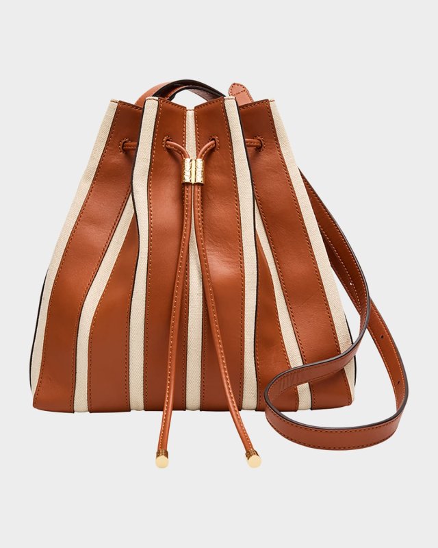 Alma Everyday Pleated Leather Bucket Bag
